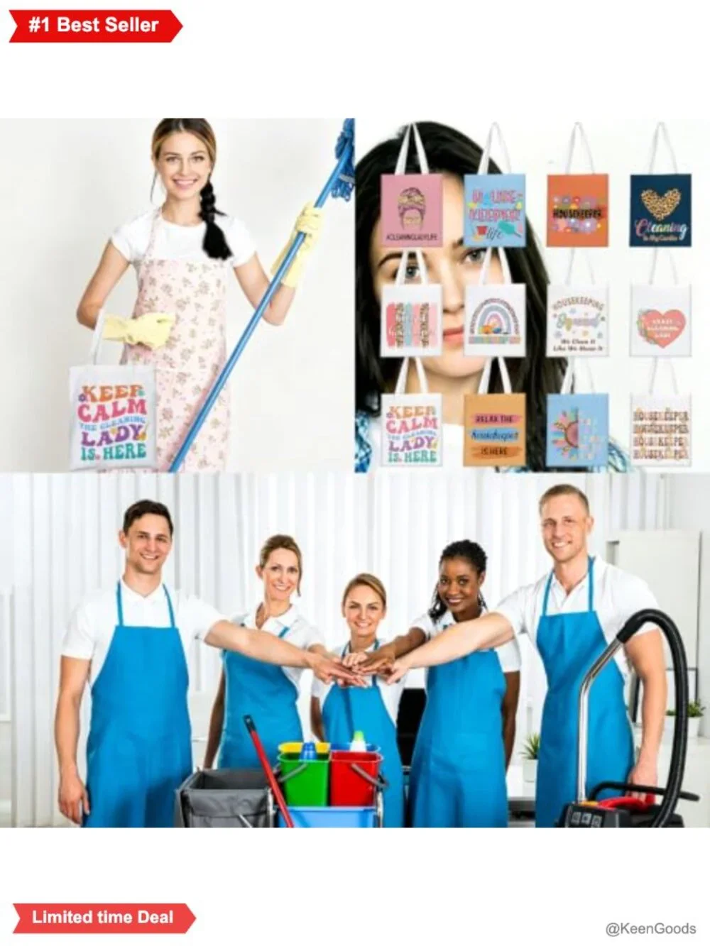 Canvas Tote Bag Housekeeping Appreciation Gift Reusable Grocery Bag